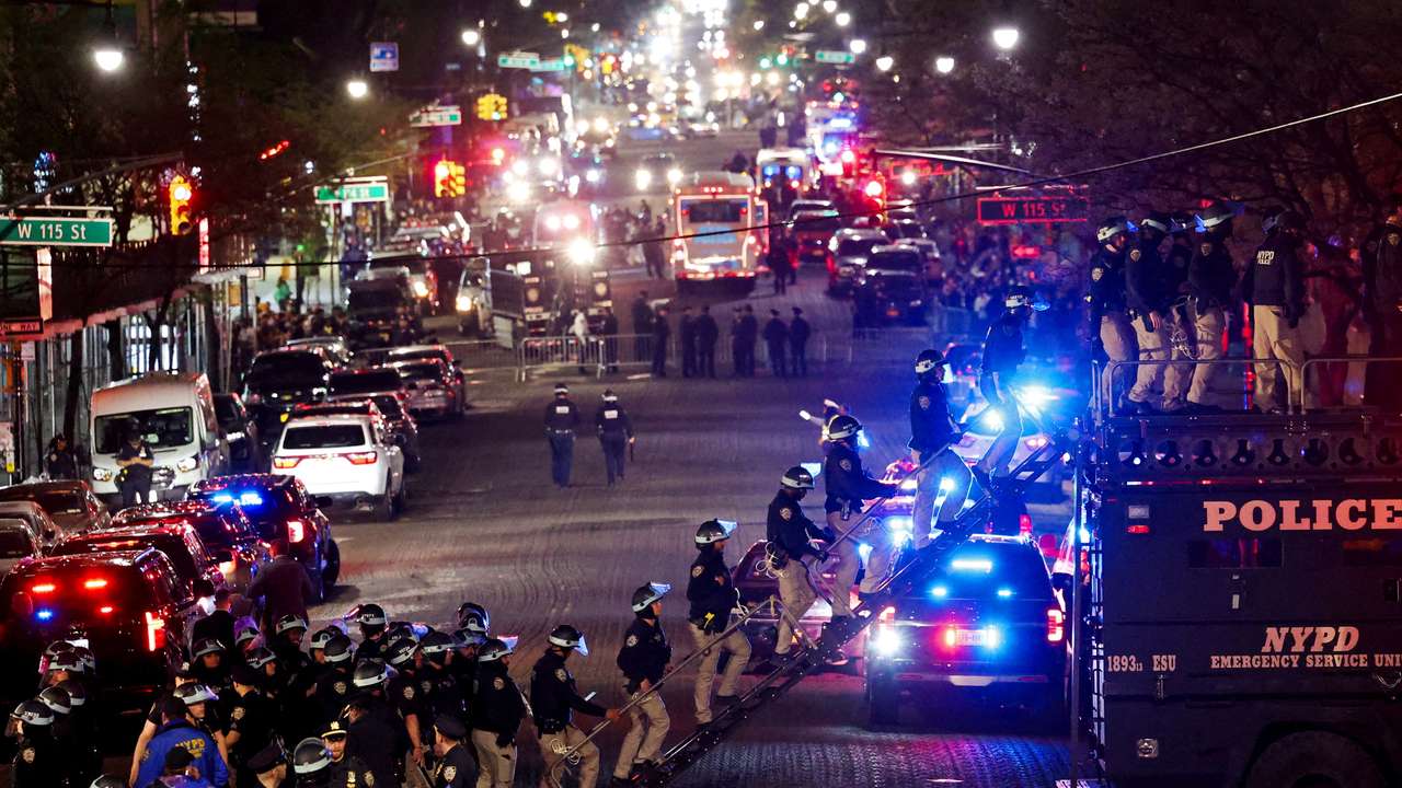 Protests at Columbia University campus in support of Palestinians