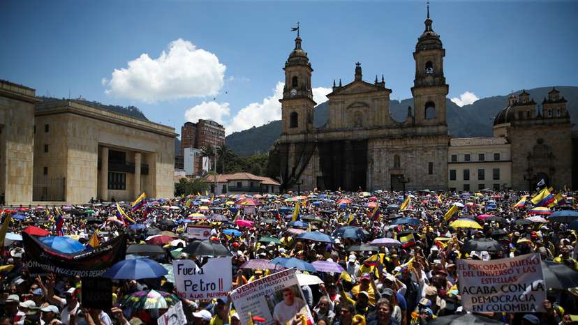 Protest against Colombian President Gustavo Petro's reforms, in Bogota