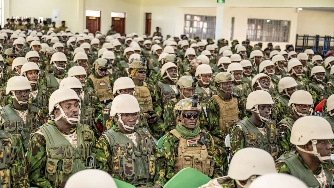 Pre-departure briefing for the first contingent of police officers to deploy to Haiti, at Embakasi, Nairobi