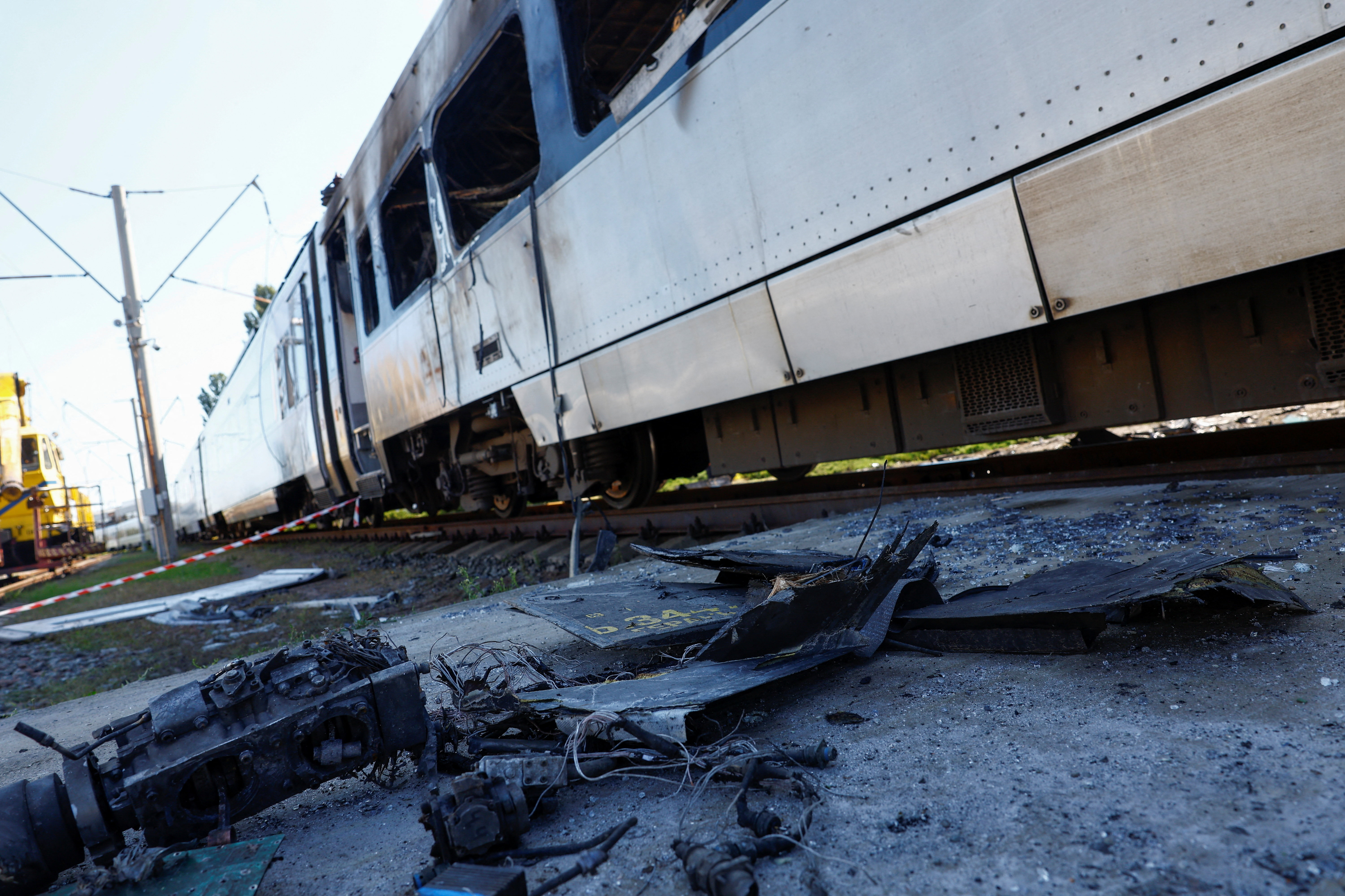 Aftermath of a Russian drone and missile attack in Kyiv