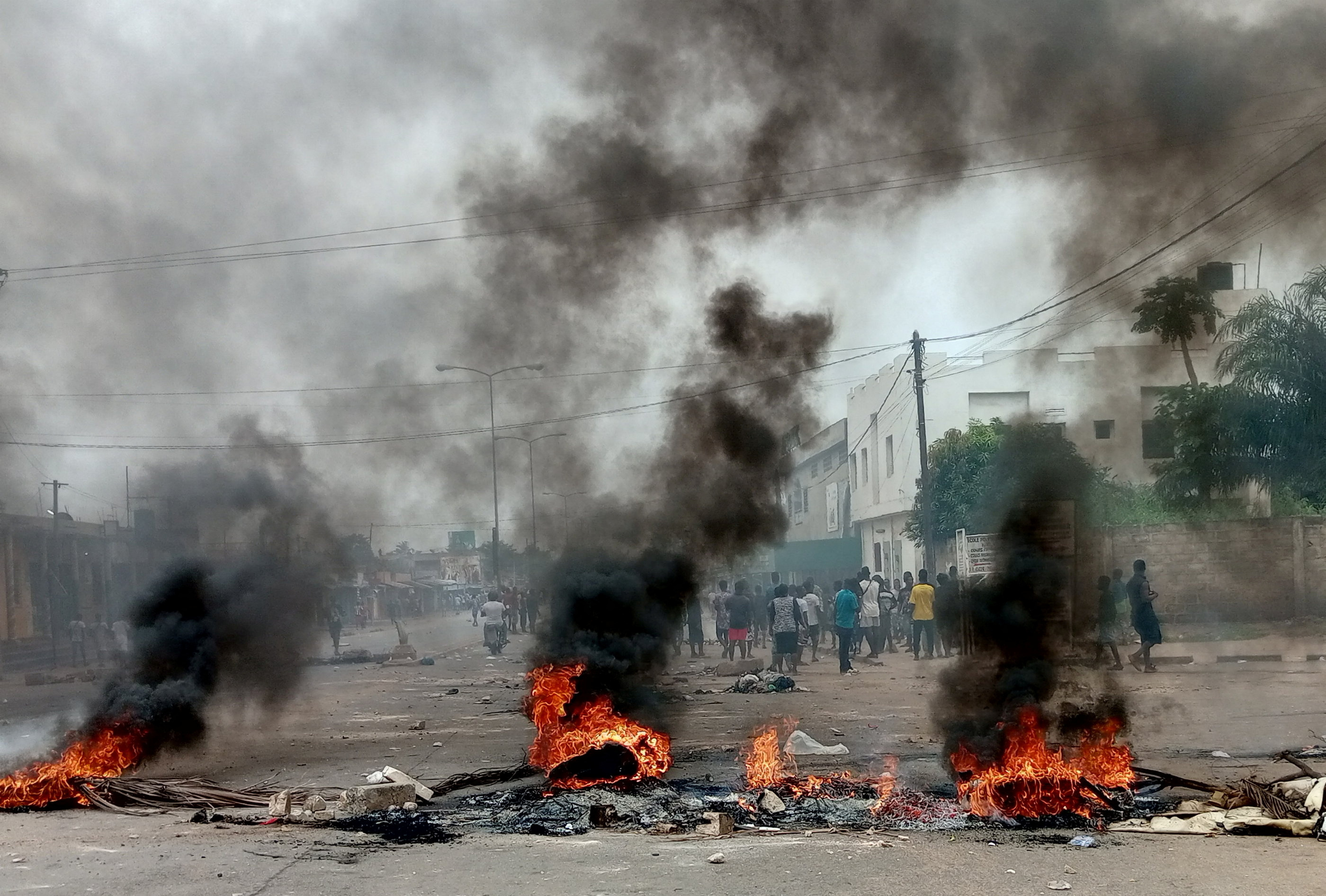 People protest against Togo's longtime leader, Faure Gnassingbe, in Lome