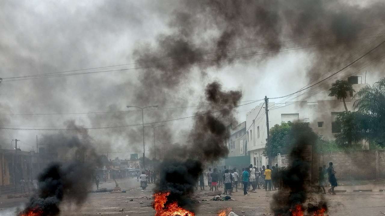 People protest against Togo's longtime leader, Faure Gnassingbe, in Lome