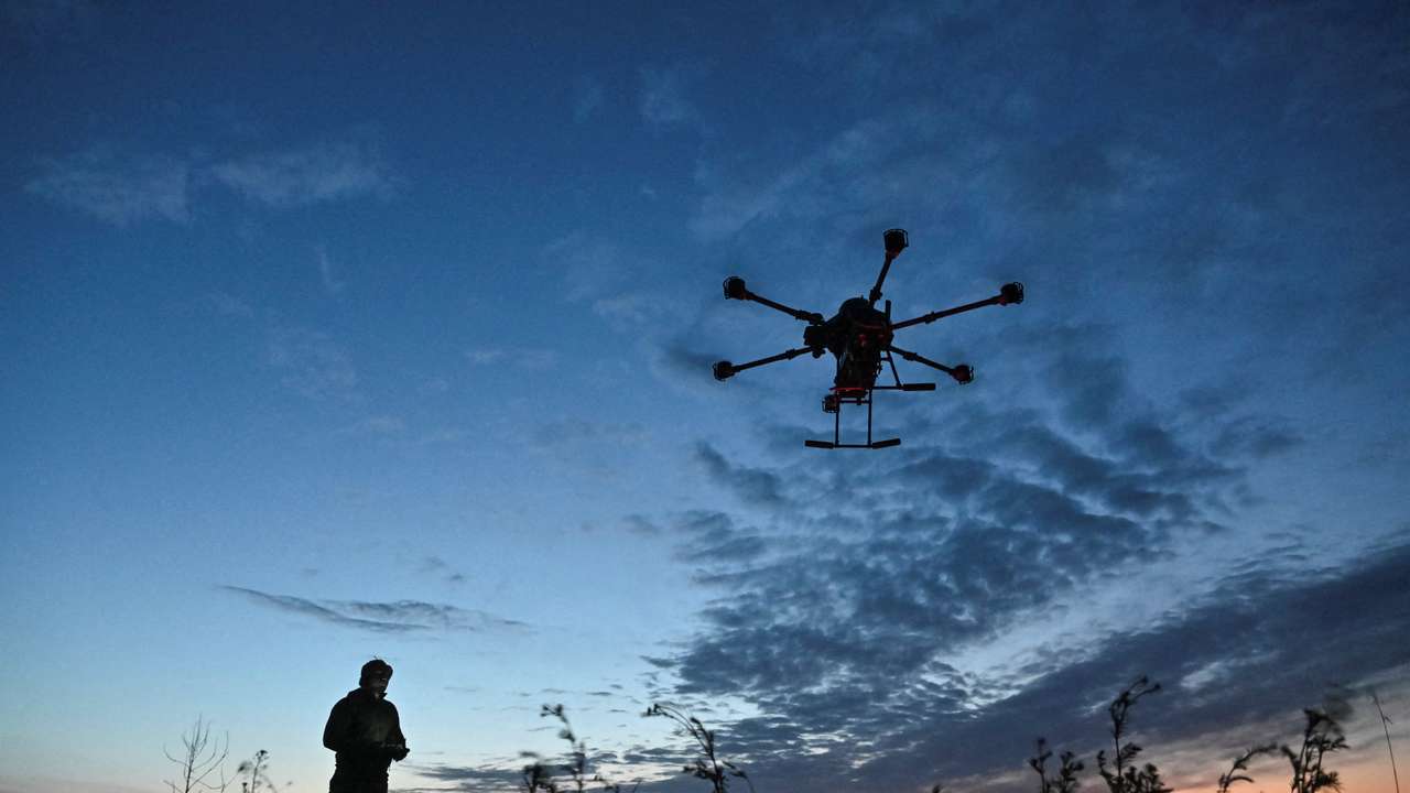 FILE PHOTO: Ukrainian servicemen  launches a Vampire combat drone before flying over positions of Russian troops in Zaporizhzhia region