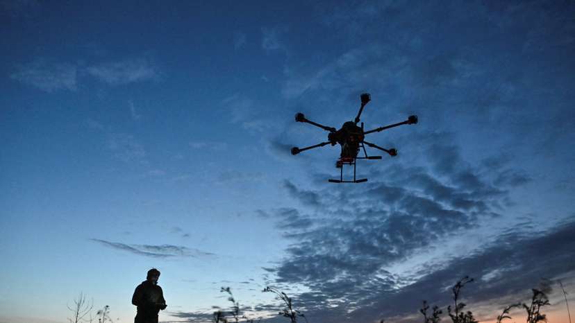 FILE PHOTO: Ukrainian servicemen launches a Vampire combat drone before flying over positions of Russian troops in Zaporizhzhia region