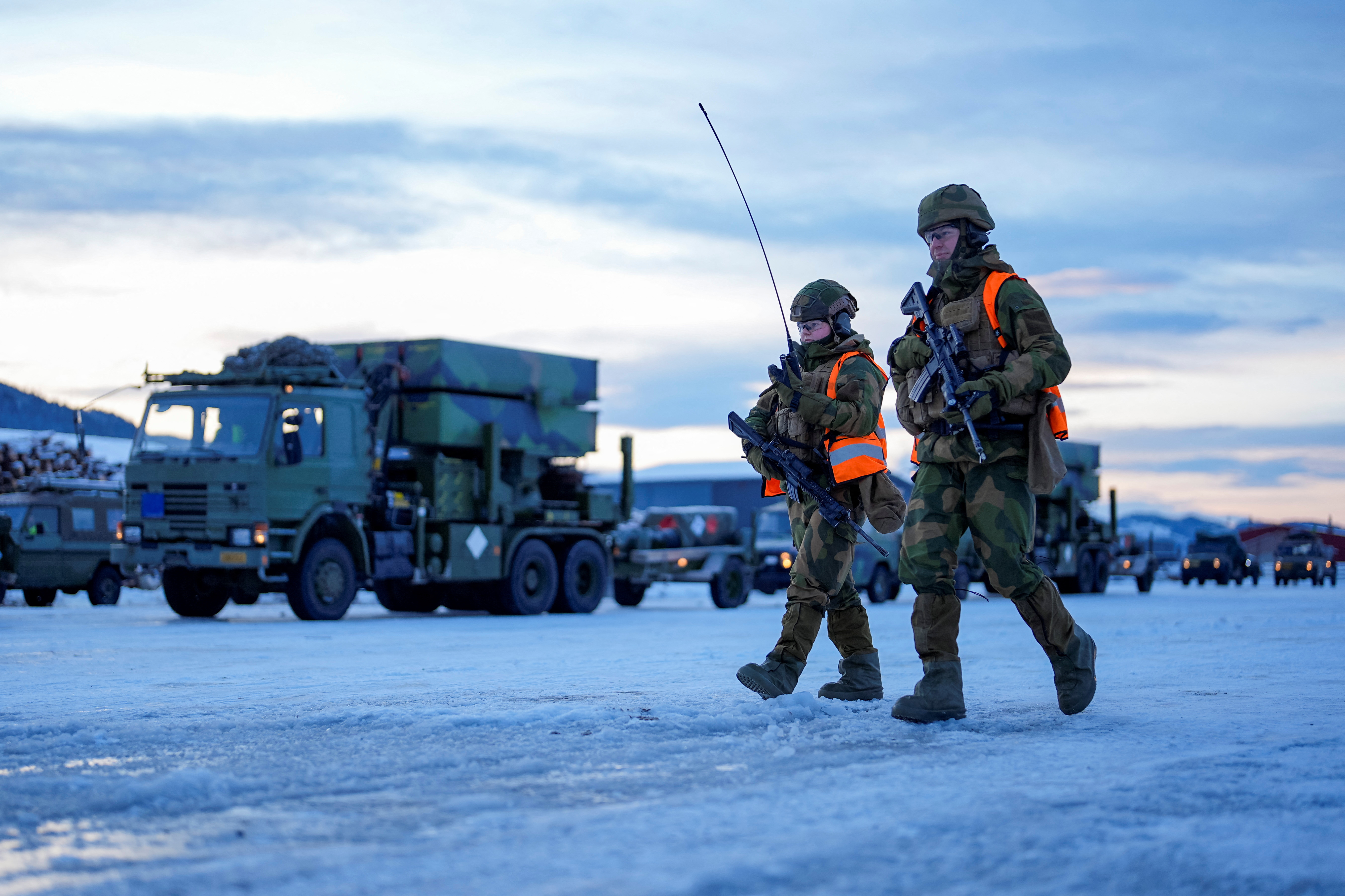 Military material is loaded onto Poland-bound boat in Orkanger