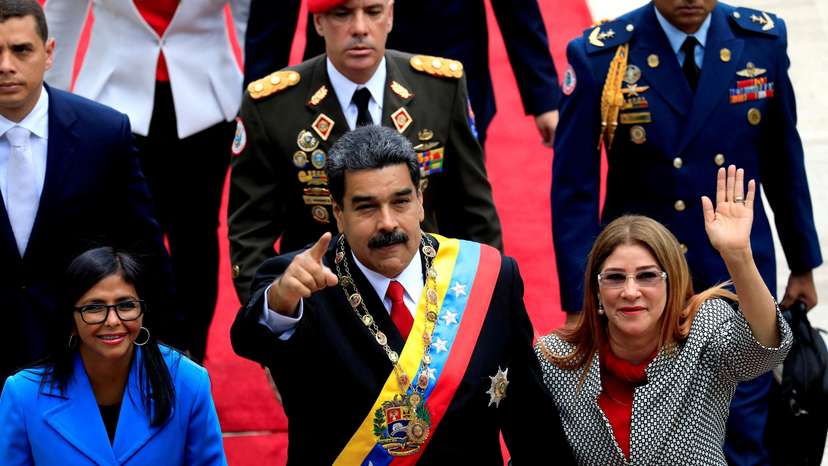 FILE PHOTO: Venezuela's President Maduro attends a special session to take oath as re-elected President at the Palacio Federal Legislativo in Caracas