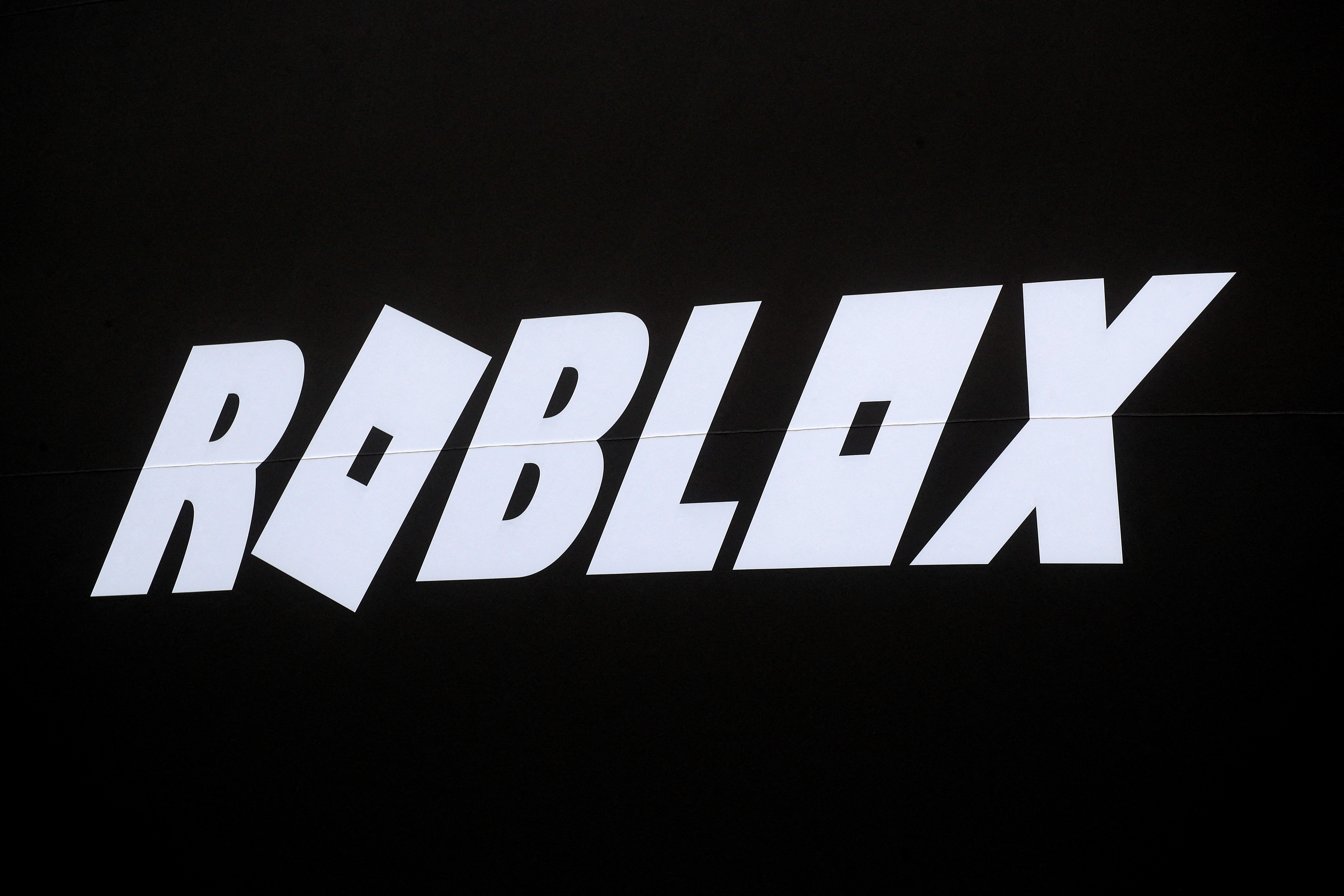 FILE PHOTO: The Roblox logo is displayed on a banner in New York