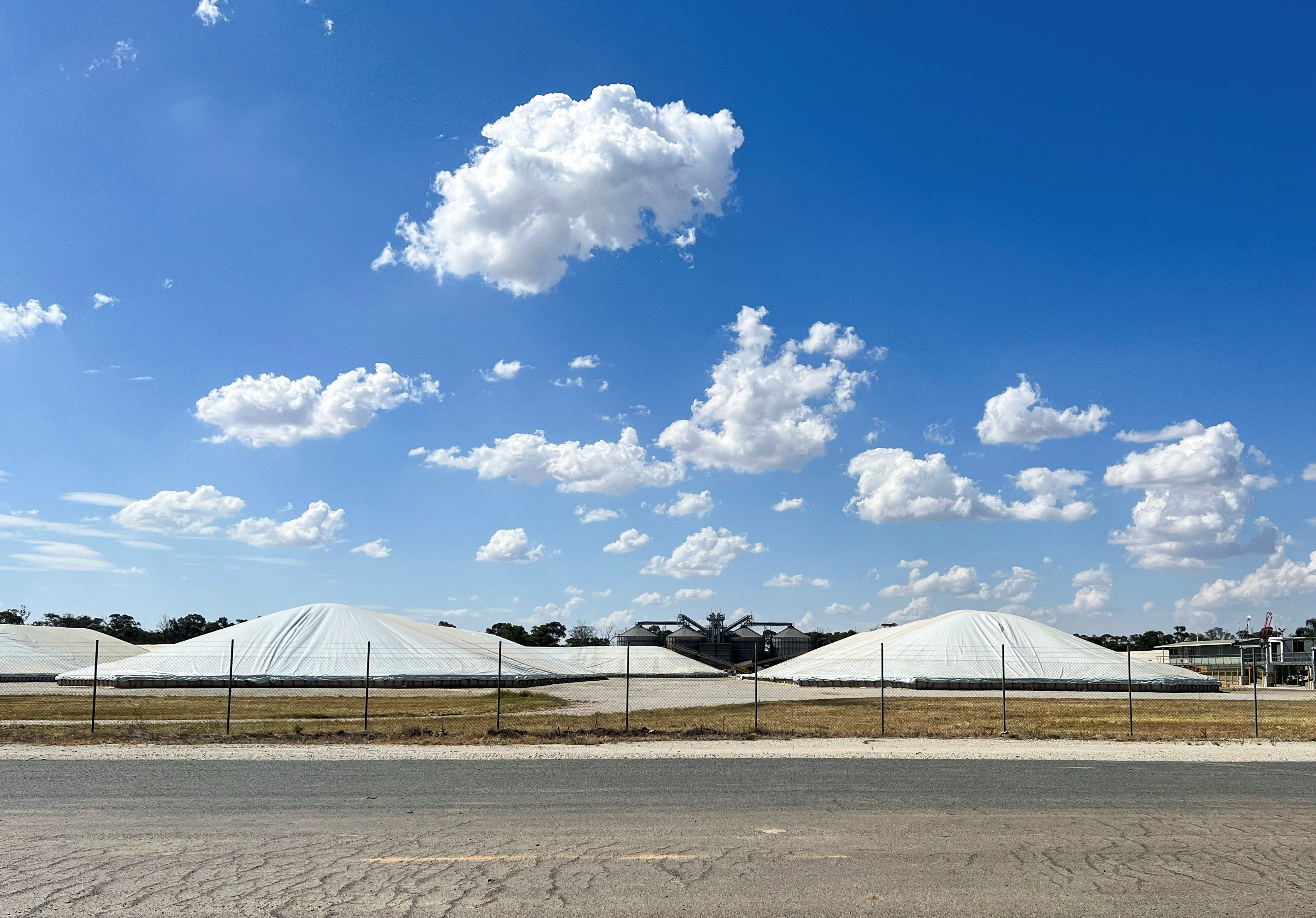 FILE PHOTO: A general view of a grain storage facility near Temora in southeast Australia