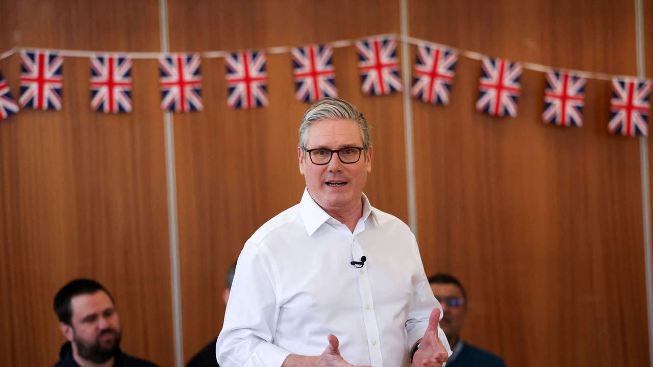 British Prime Minister Keir Starmer takes part in his cost‑of‑living tour, in Hertfordshire