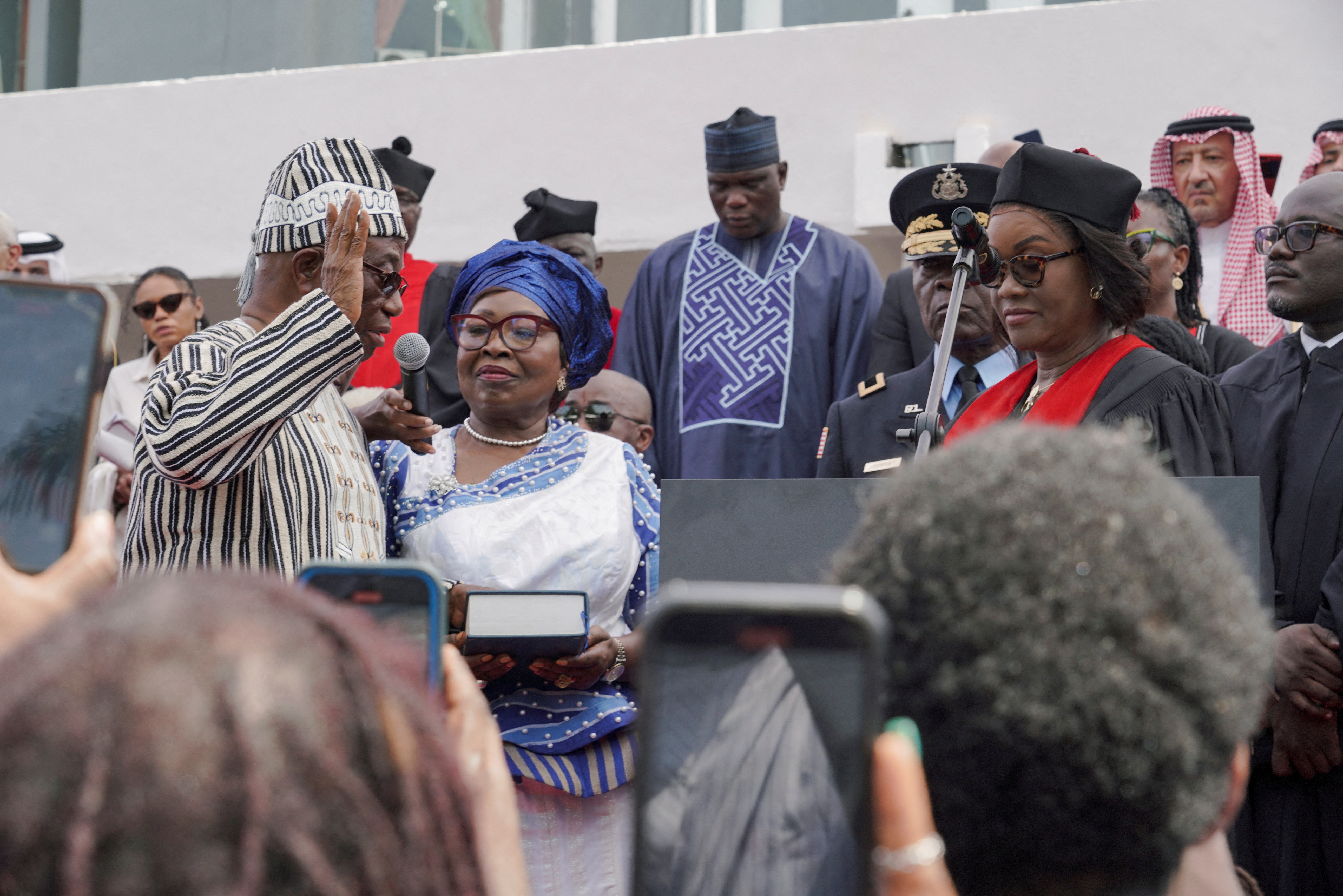 FILE PHOTO: Liberia's new President Joseph Boakai attends his swearing-in ceremony in Monrovia