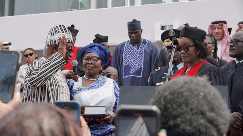 FILE PHOTO: Liberia's new President Joseph Boakai attends his swearing-in ceremony in Monrovia
