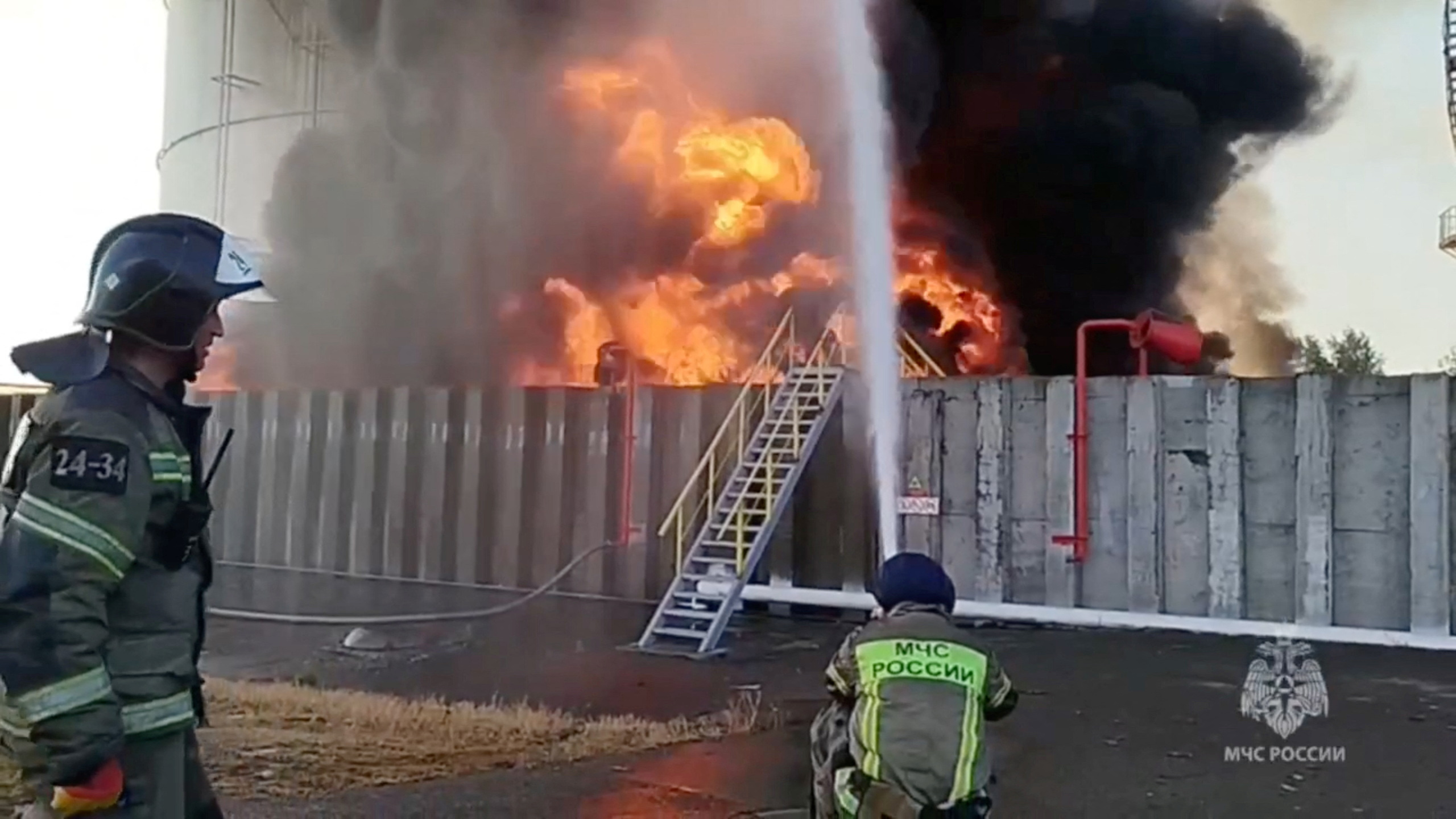 Oil depots on fire in Russia's Rostov region after alleged drone attack