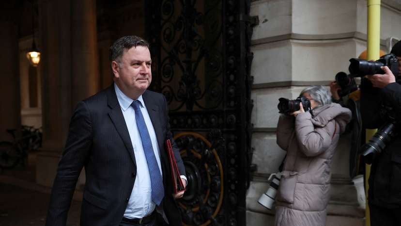 Britain's Secretary of State for Work and Pensions Stride walks on the day of a cabinet meeting in London
