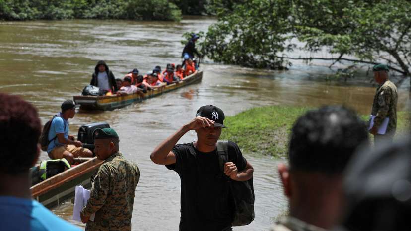 FILE PHOTO: Panama's President-elect Juan Raul Mulino visits migrant camp, in Lajas Blancas