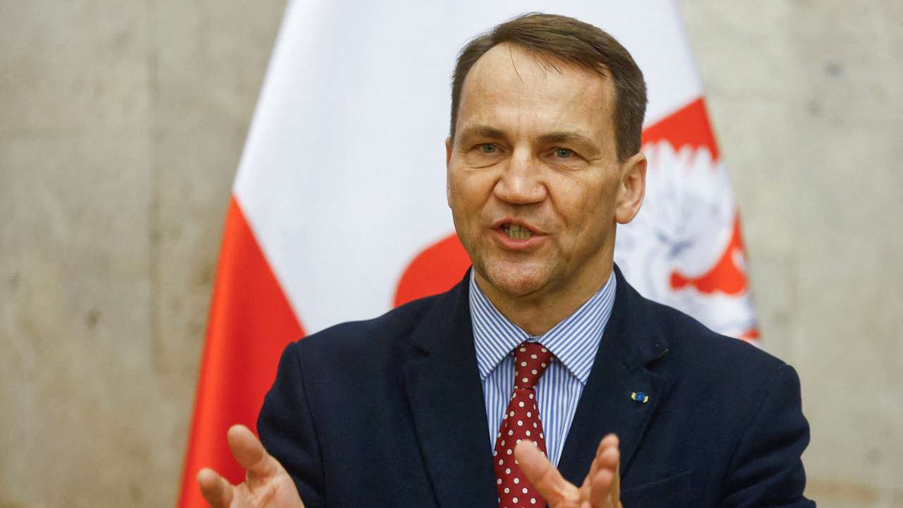 FILE PHOTO: Polish FM Sikorski holds a press conference in Kyiv