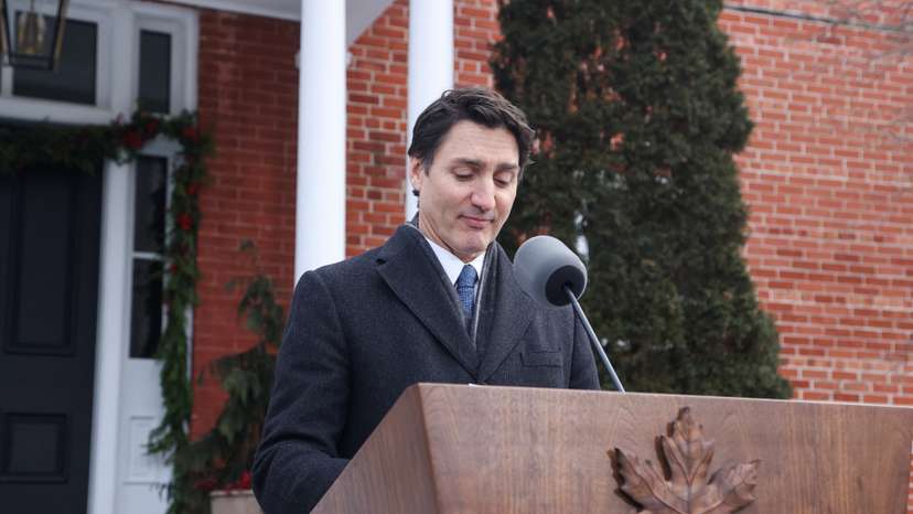 Canada's PM Justin Trudeau announces he intends to step down as Liberal Party leader, at Rideau Cottage, in Ottawa