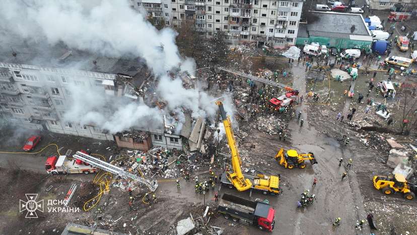 Aftermath of a Russian missile strike in Poltava