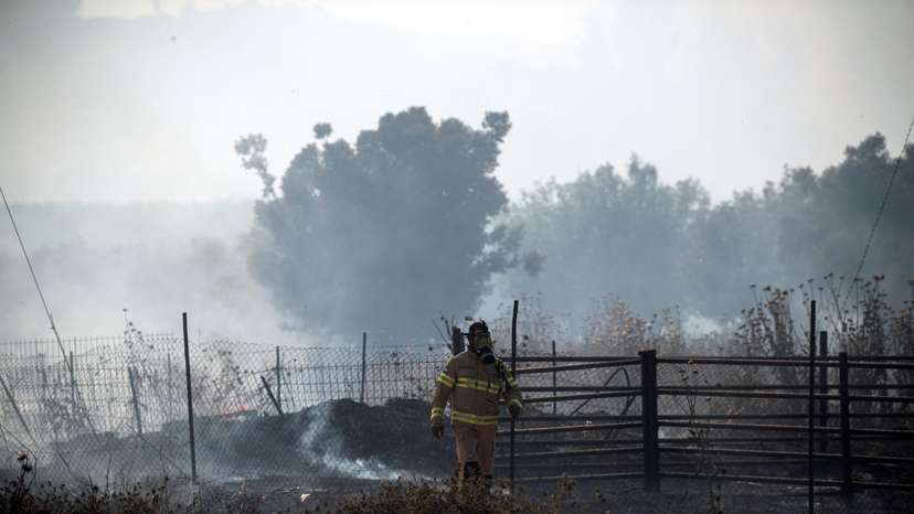 Fire following over border rockets launching to Israel from Lebanon, amid ongoing cross-border hostilities between Hezbollah and Israeli forces, in northrn Israel