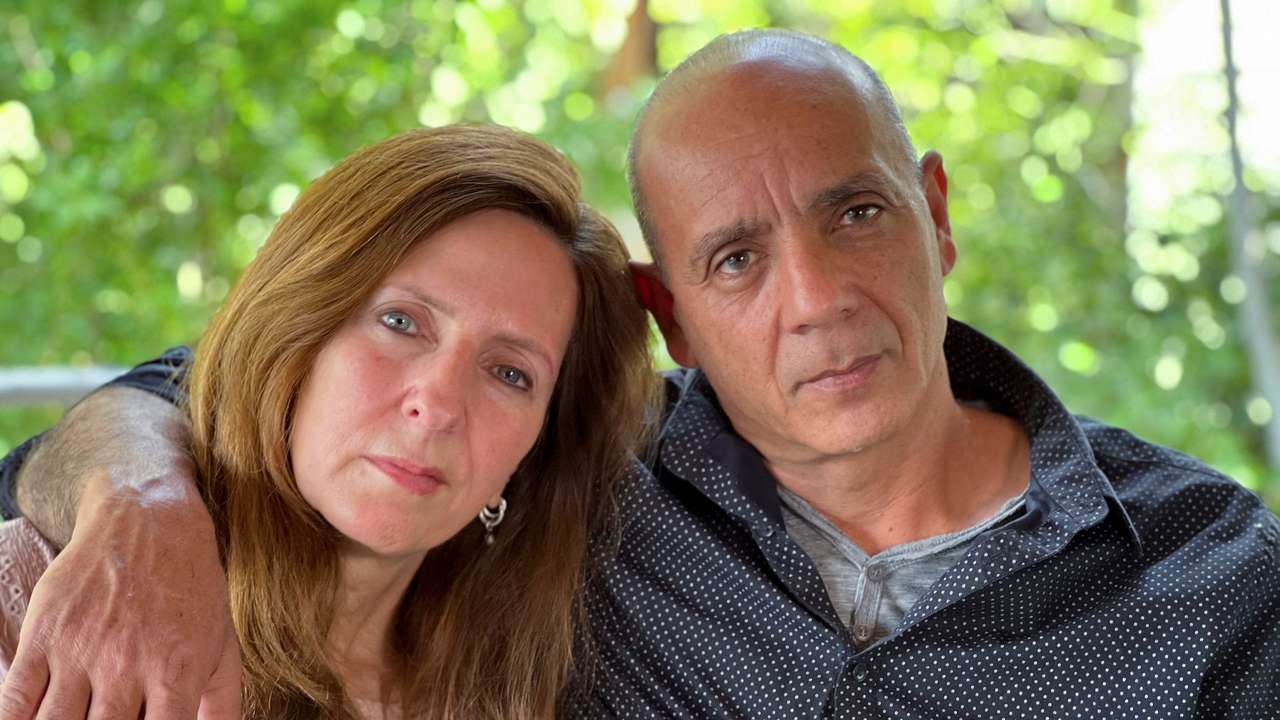 Parents of German-Israeli Louk who was taken hostage speak to Reuters after her body was retrieved from Gaza, in Srigim-Li On