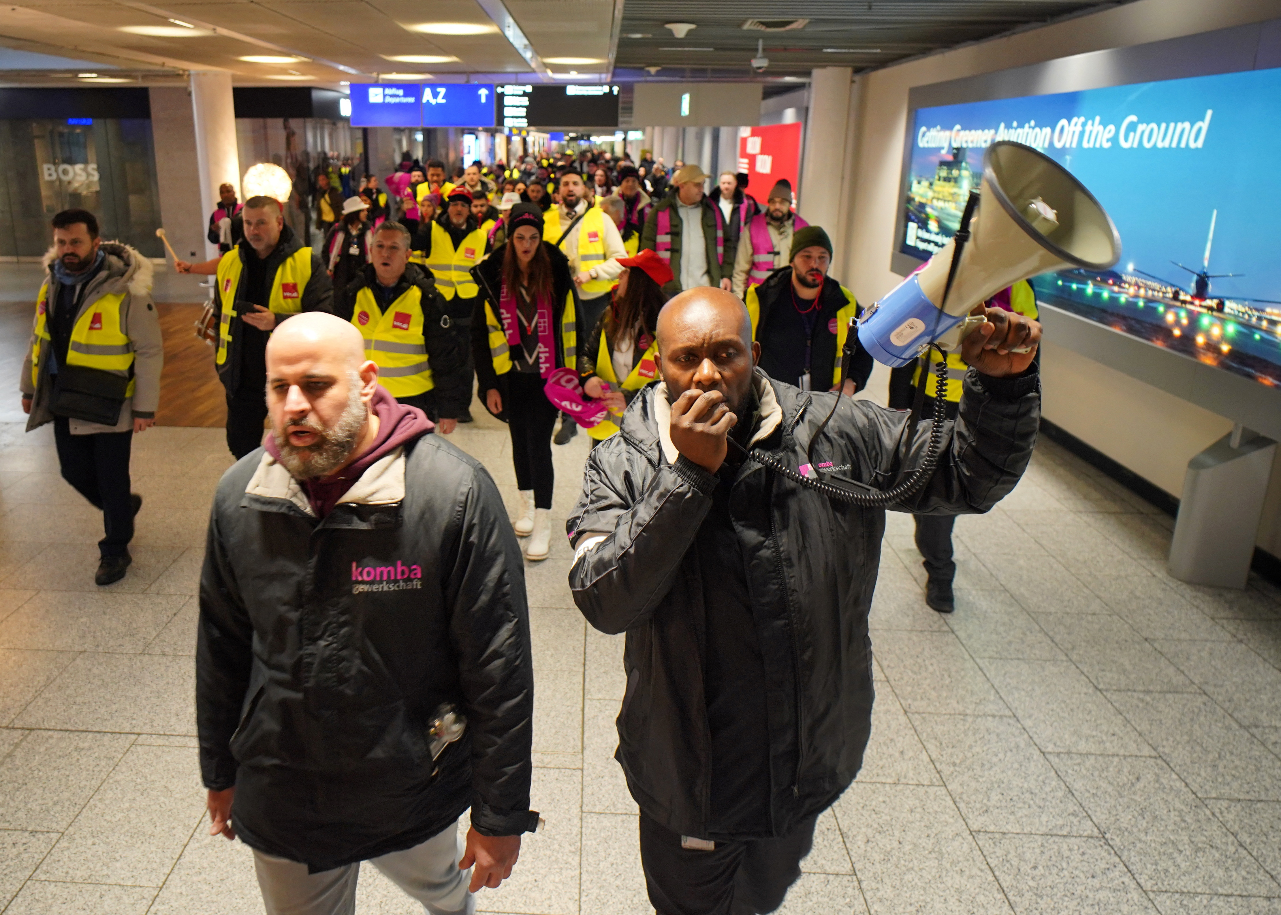 Aviation security workers go on strike at Frankfurt airport