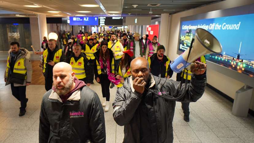 Aviation security workers go on strike at Frankfurt airport