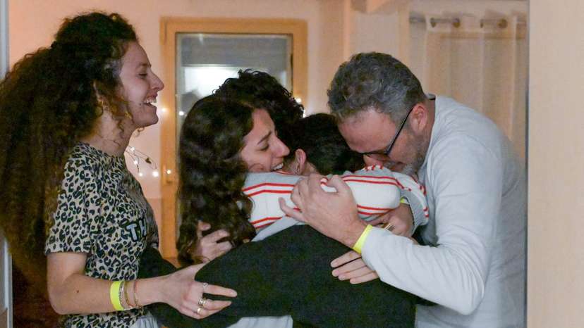 Released hostages arrive at Sheba Medical Center in Ramat Gan