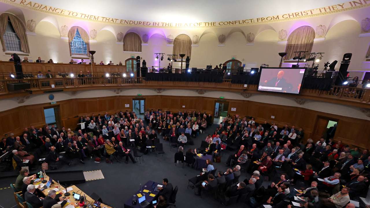 Archbishop of Canterbury, Welby speaks at Church of England General Synod meeting in London