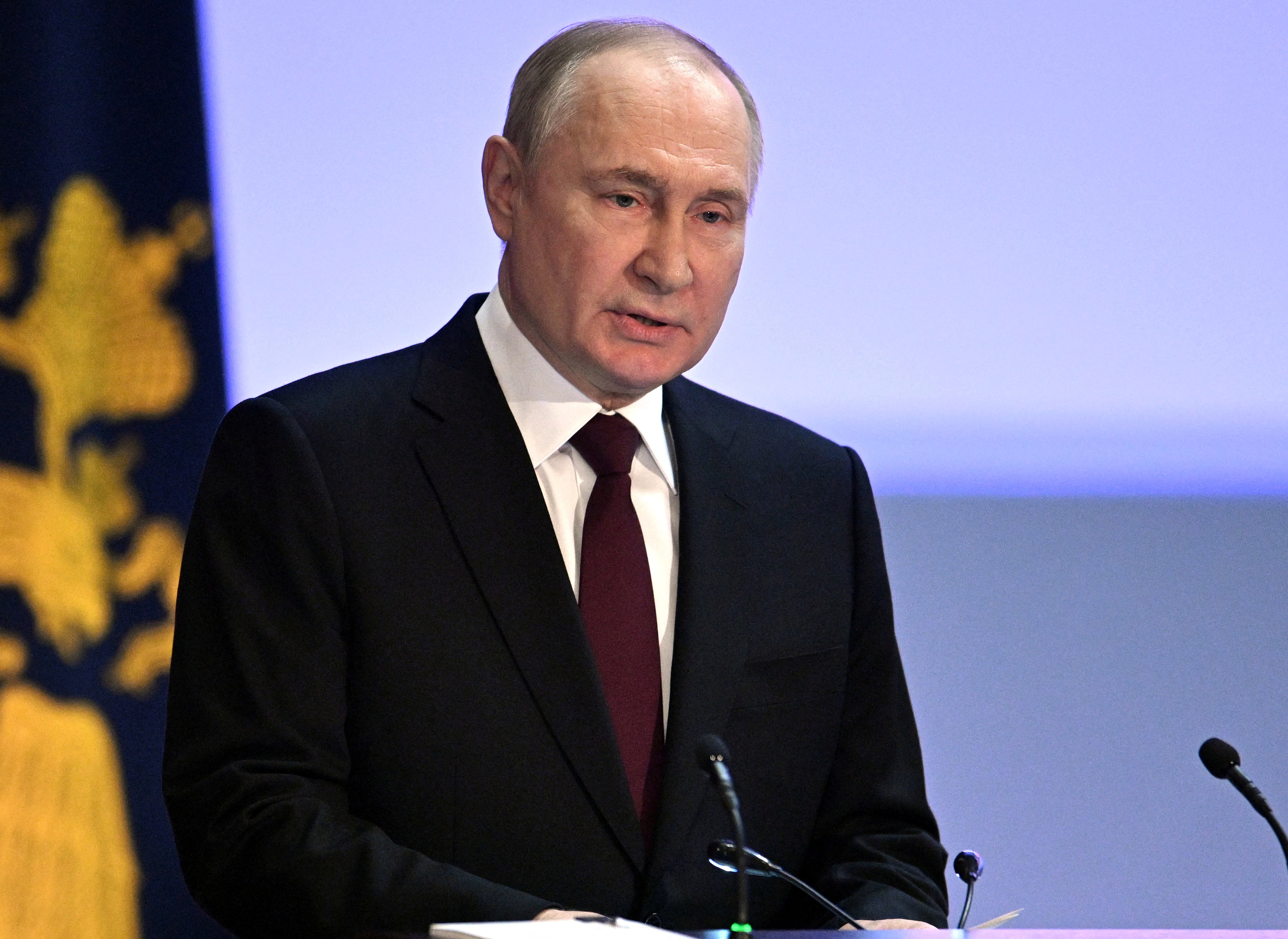 Russian President Vladimir Putin meets Interior Ministry officials in Moscow