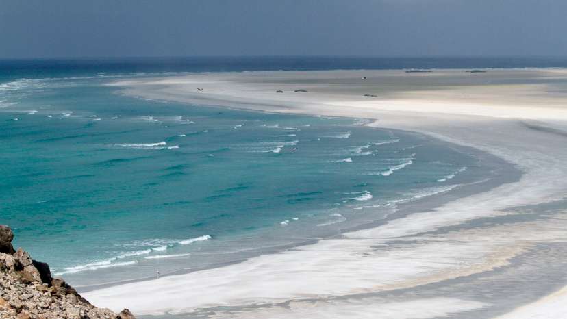 The approach to Ditwa lagoon and beach is pictured near the port of Qalensiya, the second biggest town on Yemen's Socotra island