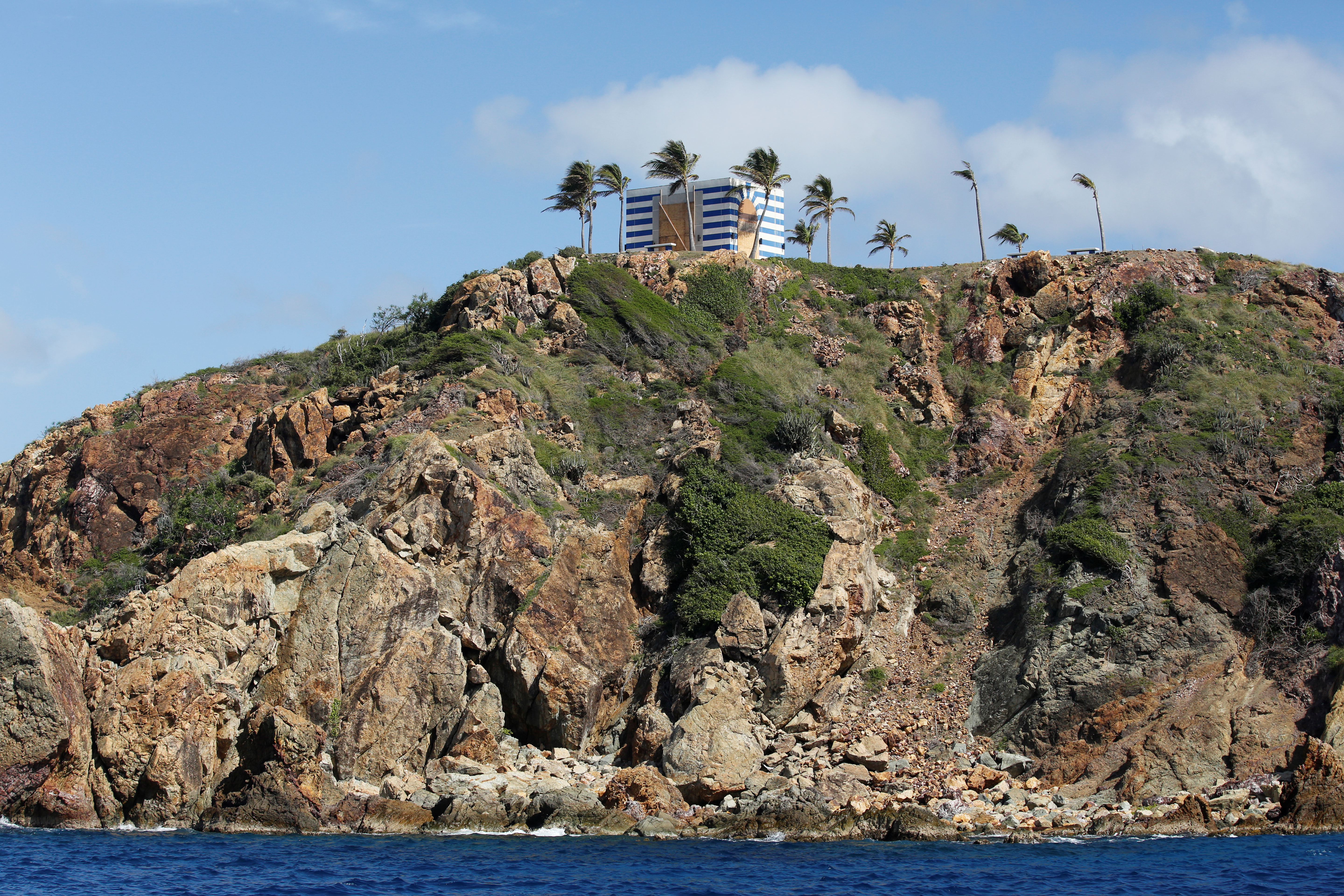 A building is seen at Little St. James Island, one of the properties of financier Jeffrey Epstein, near Charlotte Amalie