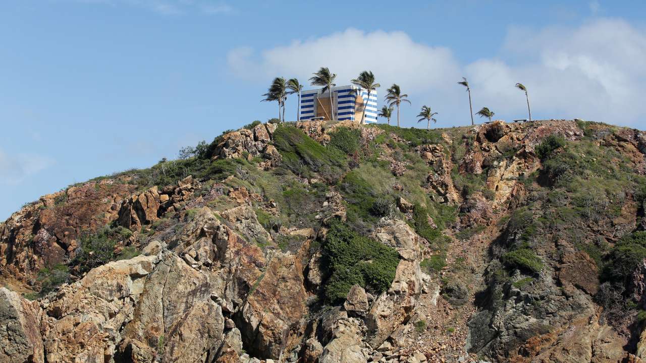 A building is seen at Little St. James Island, one of the properties of financier Jeffrey Epstein, near Charlotte Amalie