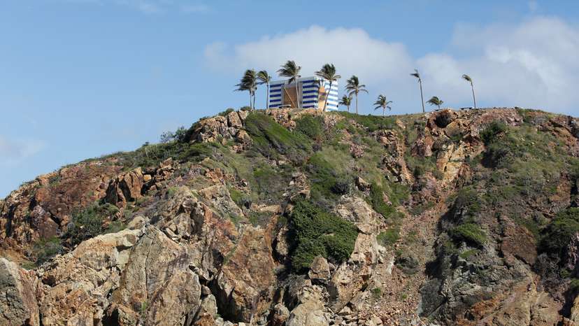 A building is seen at Little St. James Island, one of the properties of financier Jeffrey Epstein, near Charlotte Amalie