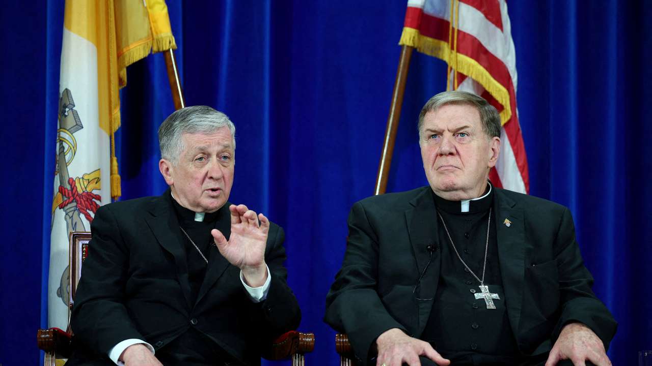 FILE PHOTO: Press conference following the election of Pope Leo XIV, at the Pontifical North American College in Rome
