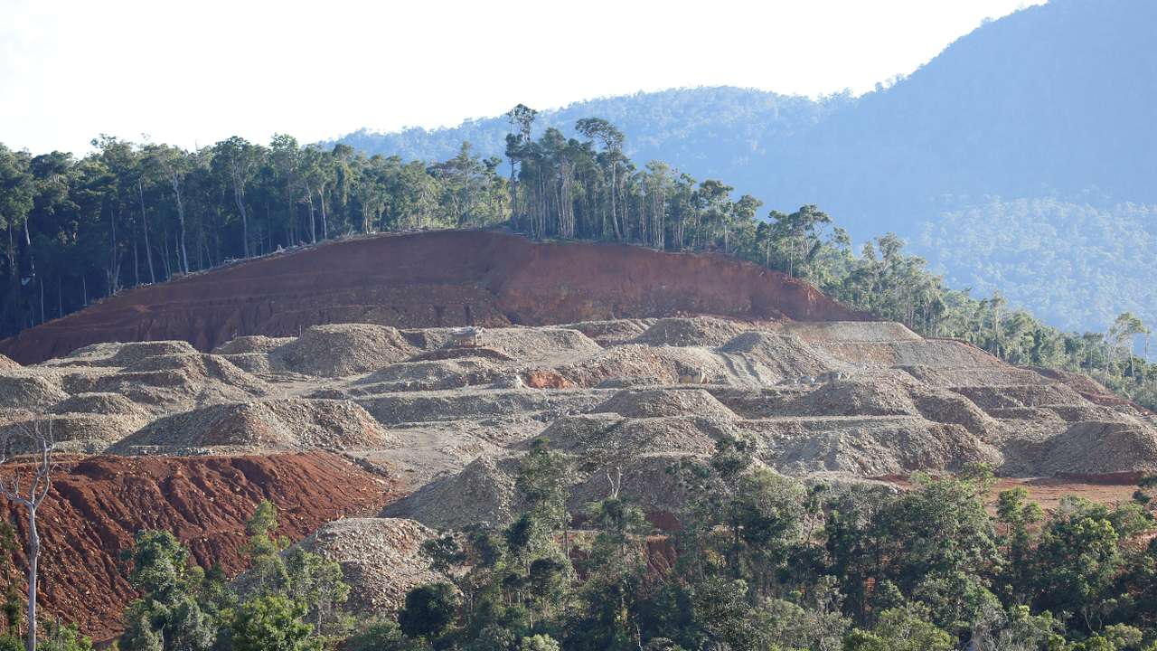 A view of nickel ore stockpiles at DMCI Mining Corporation's mine in Sta Cruz Zambales