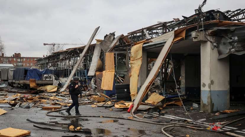 Aftermath of a Russian drone attack in Kharkiv