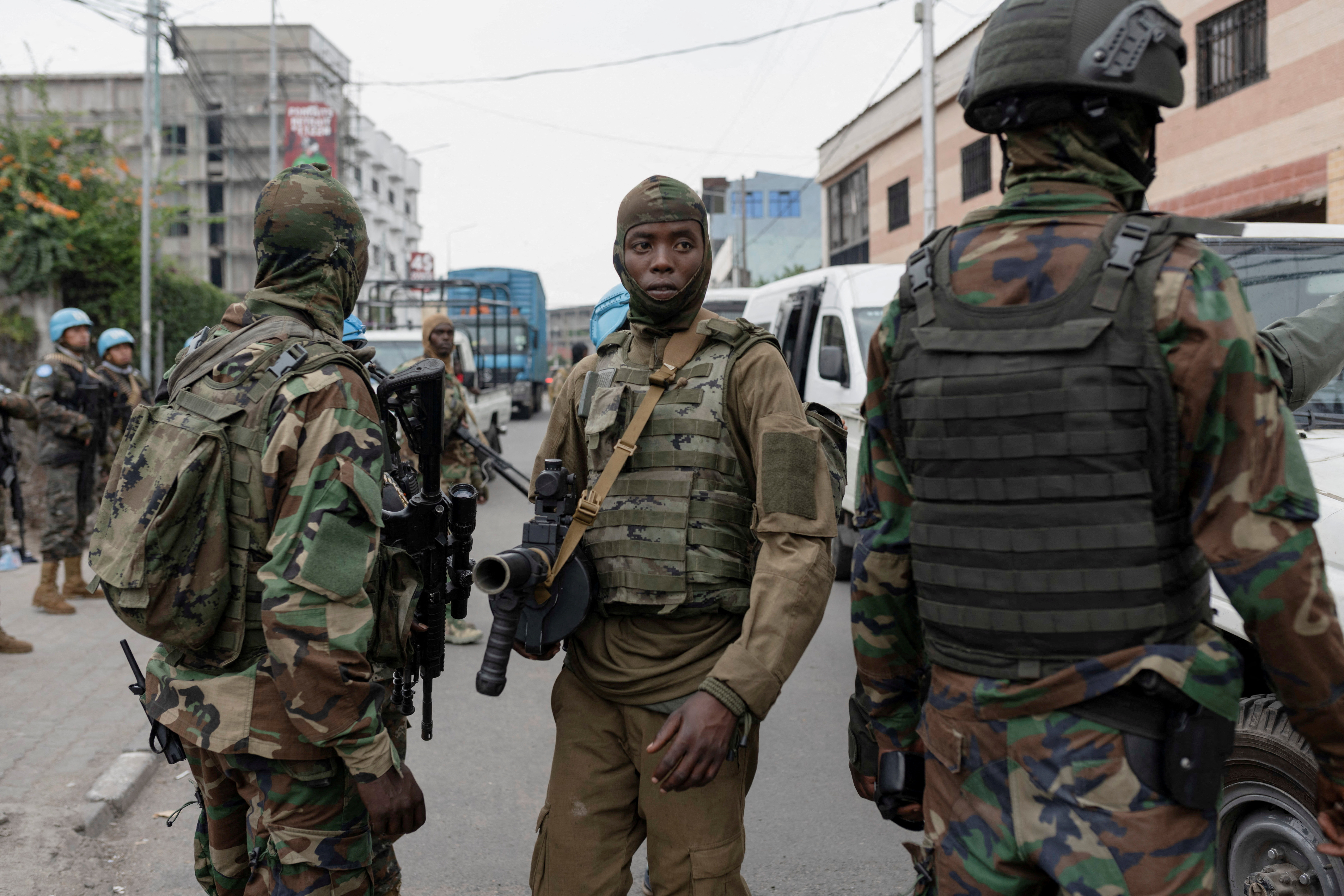 FILE PHOTO: Members of the M23 rebel group in Goma