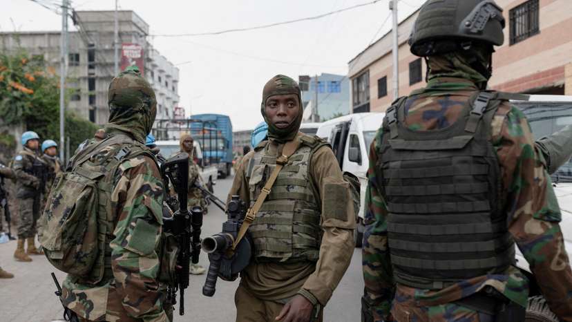 FILE PHOTO: Members of the M23 rebel group in Goma