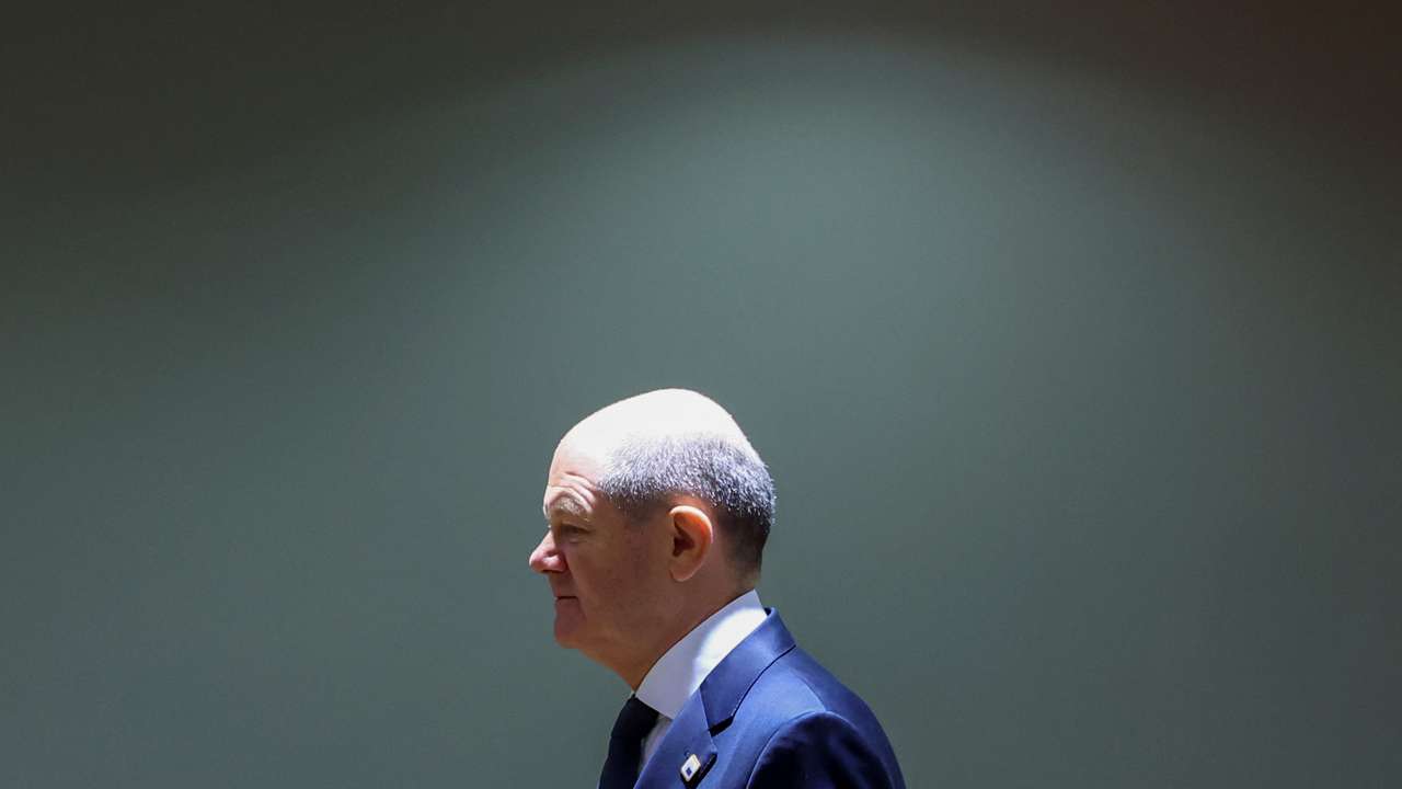 FILE PHOTO: German Chancellor Olaf Scholz attends EU summit in Brussels