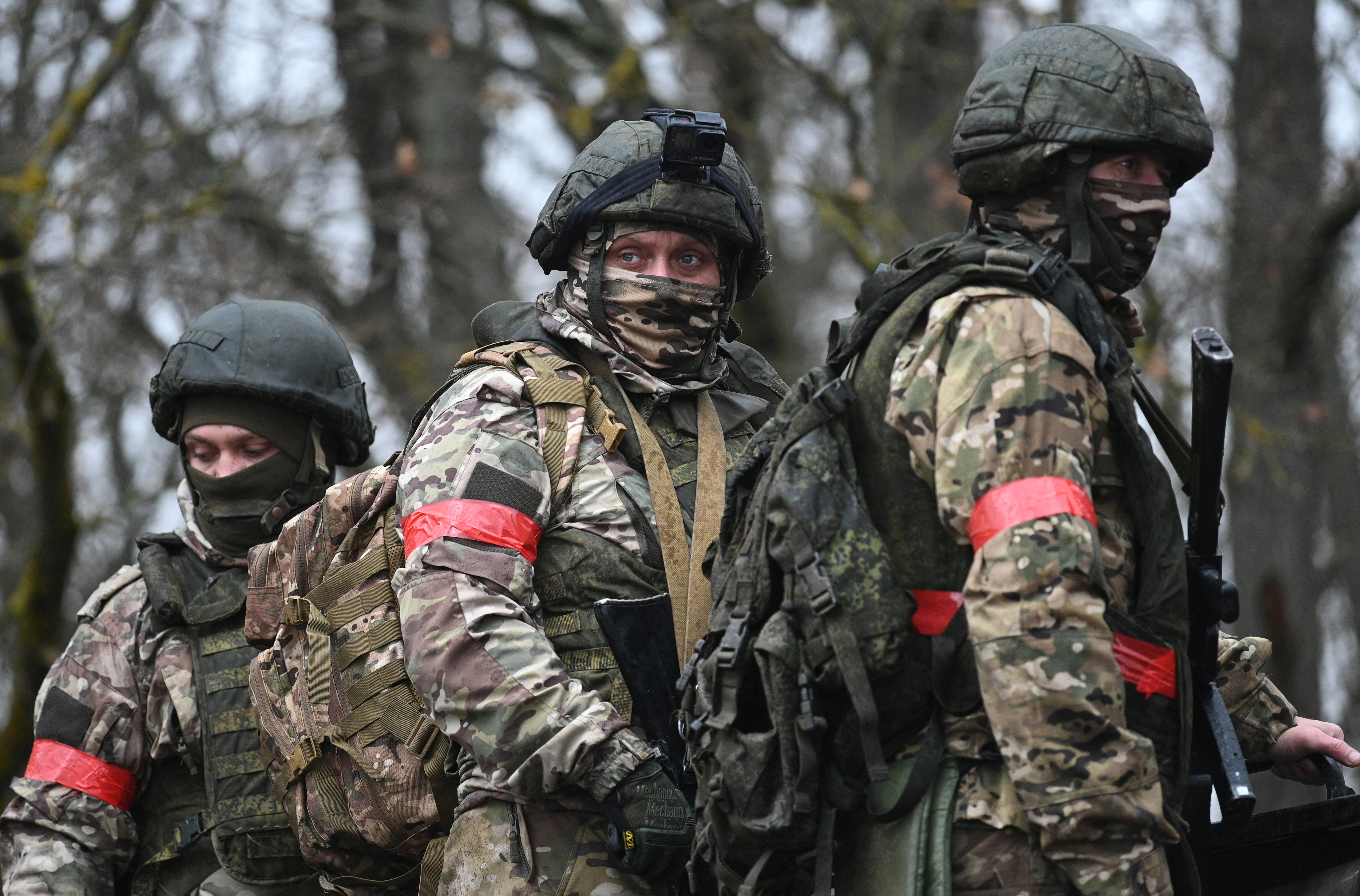 FILE PHOTO: Russian soldiers undergo combat training in Krasnodar region