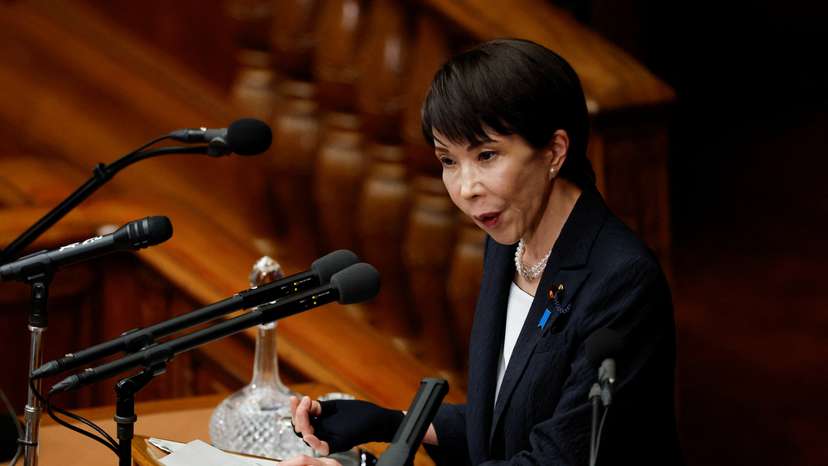 Japan's Prime Minister Takaichi delivers her policy speech in the parliament, in Tokyo