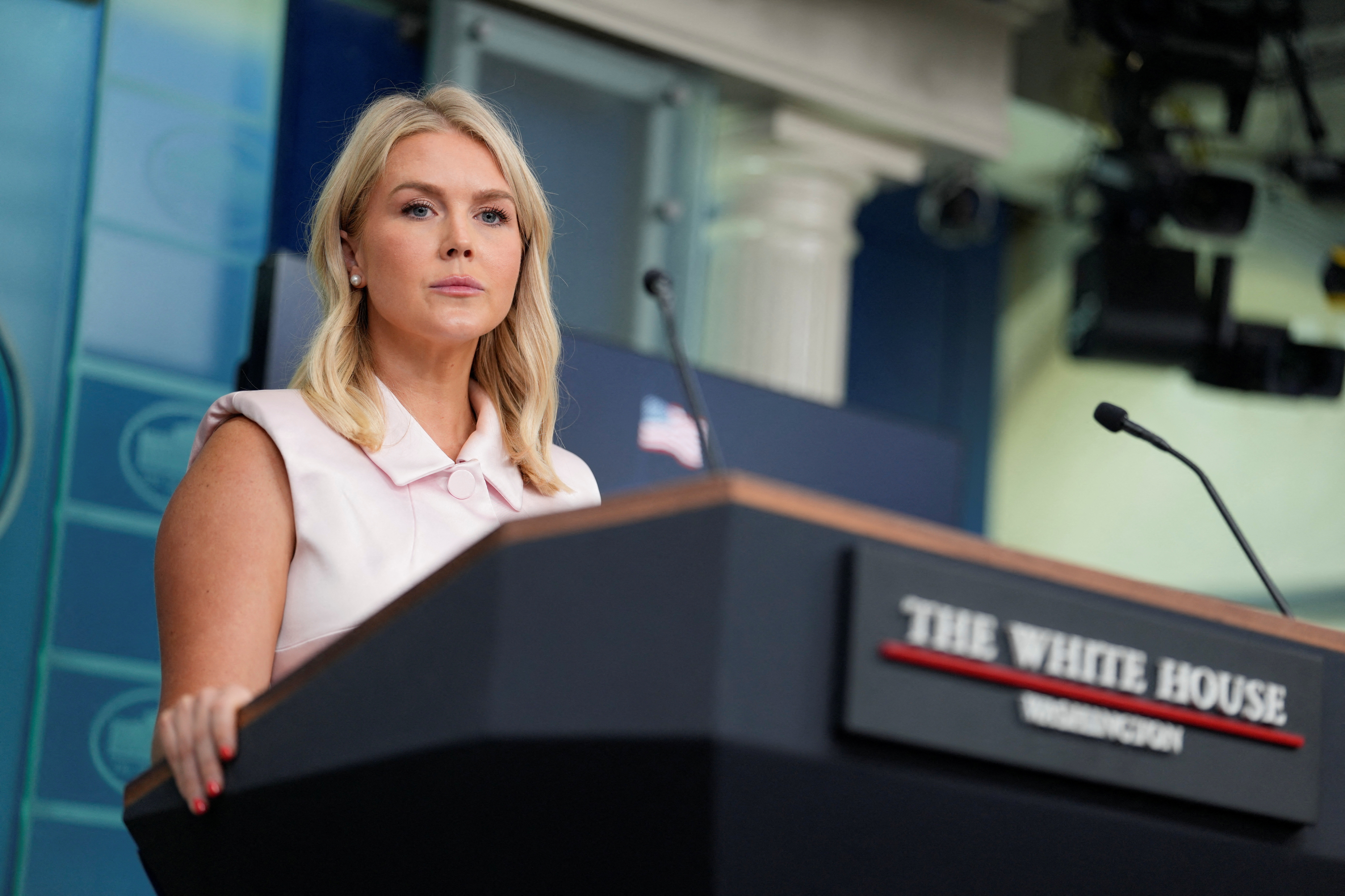 White House Press Secretary Leavitt holds a press briefing at the White House