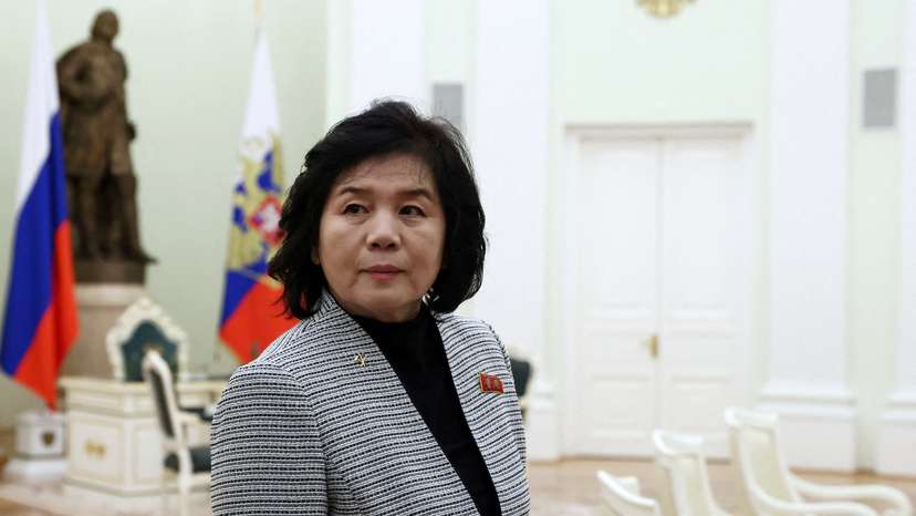 FILE PHOTO: Russian President Vladimir Putin meets North Korean Foreign Minister Choe Son Hui in Moscow