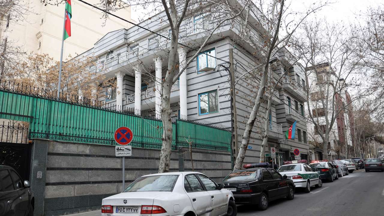 FILE PHOTO: View of Embassy of the Republic of Azerbaijan after attack, in Tehran