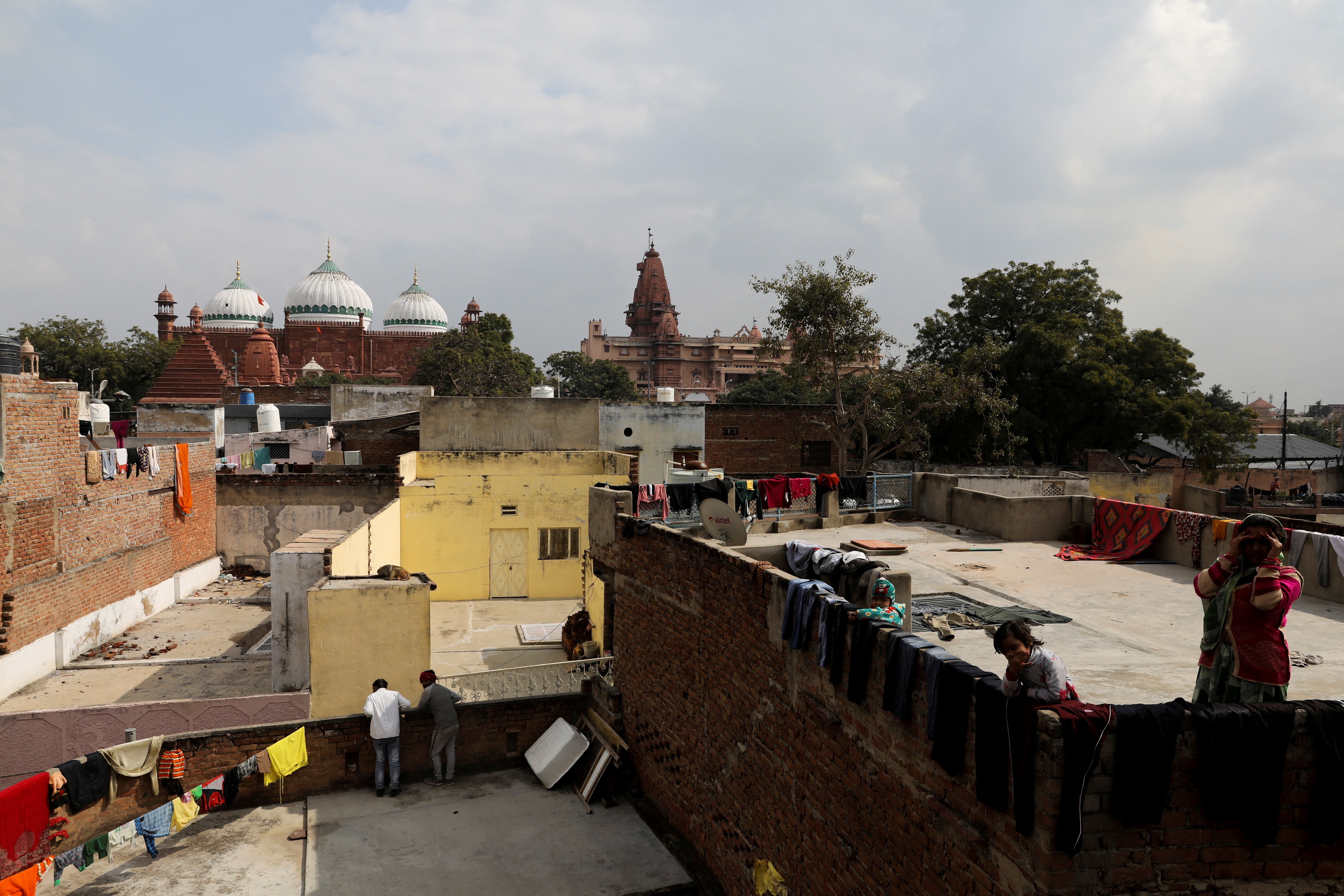 FILE PHOTO: The Shahi Eidgah mosque and the Hindu temple are seen side-by-side in Mathura town