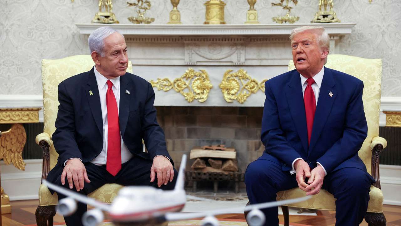FILE PHOTO: U.S. President Trump meets Israeli PM Netanyahu in Washington