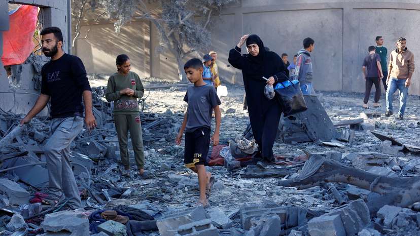 Aftermath of an overnight Israeli strike, in Gaza City