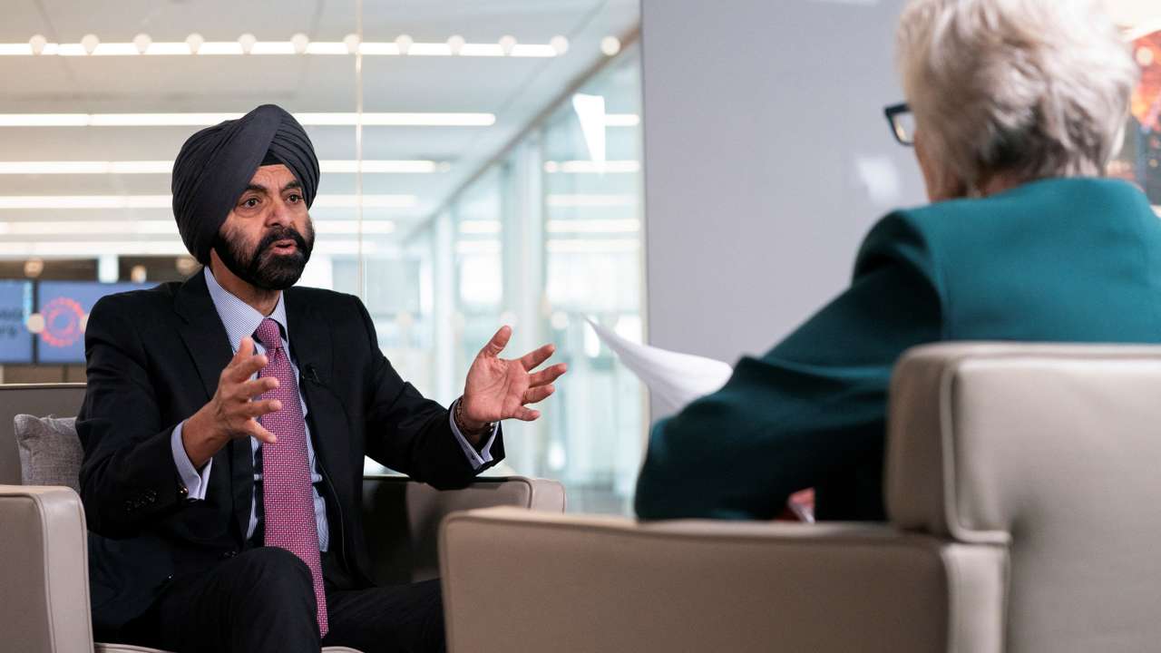 World Bank President Ajay Banga speaks with Reuters