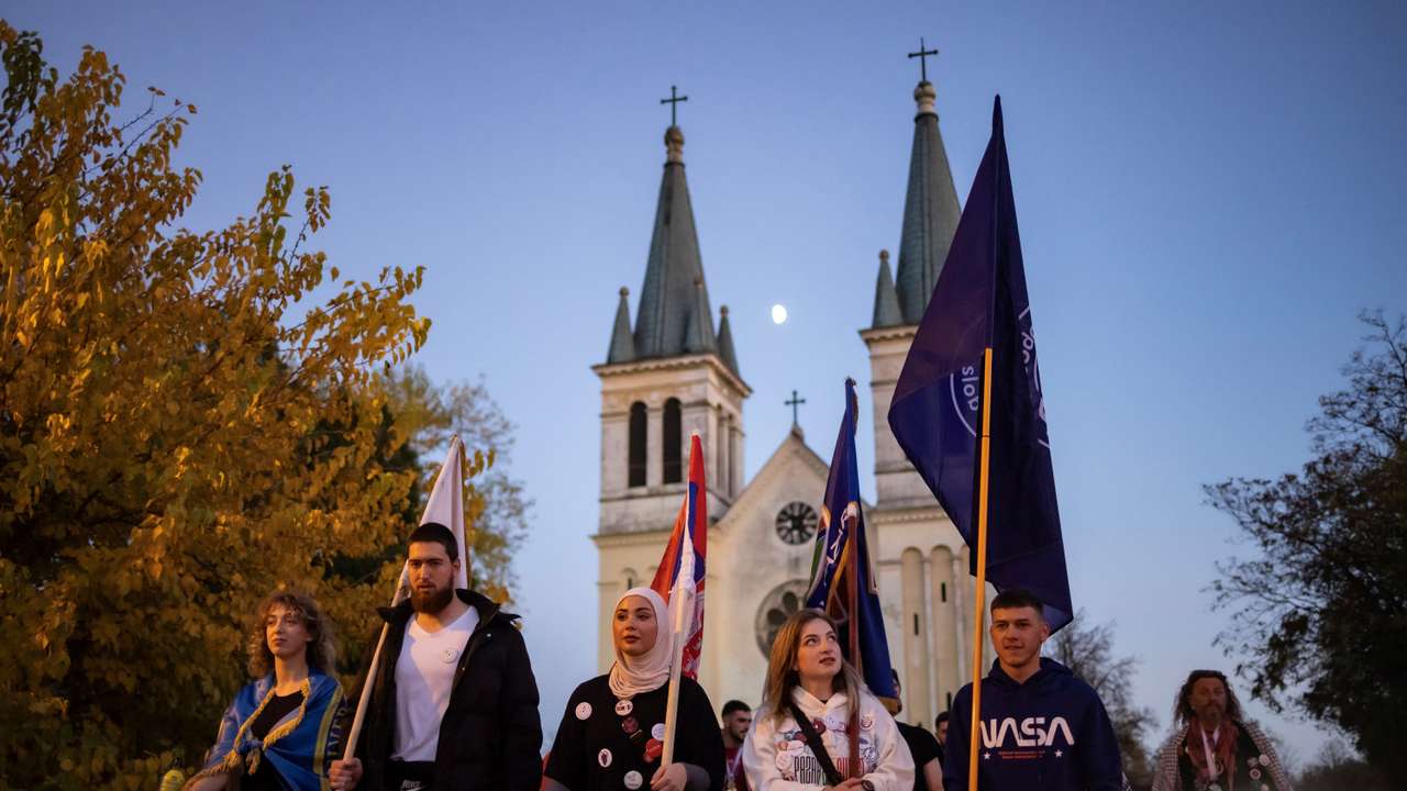 The Wider Image: For Serbia's Muslim students, protest brings sense of belonging