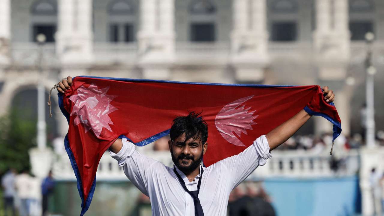 Protest against Monday's killing of 19 people after anti-corruption protests, in Kathmandu