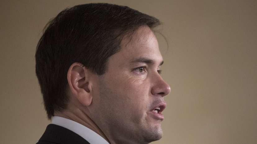 Republican presidential candidate, Senator Marco Rubio participates in "Restoring American Leadership: A Conversation with Senator Marco Rubio" at the 3 West Club in New York